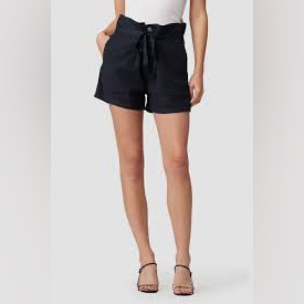 Hudson Black Paper bag Linen Blend Shorts